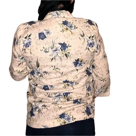 Vintage Haband floral flax blend blazer size small‎ - Picture 6 of 11